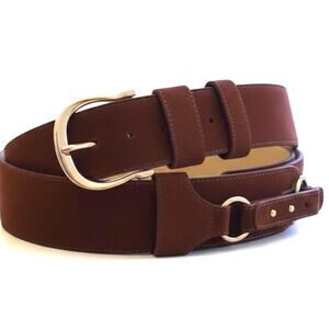 Burgundy Suede Leather Belt Equestrian Whimsygoth Retro Steampunk Biker D-Ring L